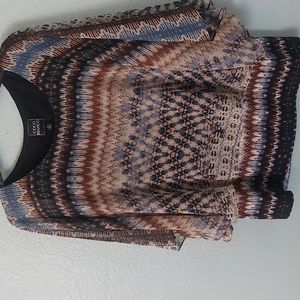 Fall Colors, Chiffon Blouse with wide waist band